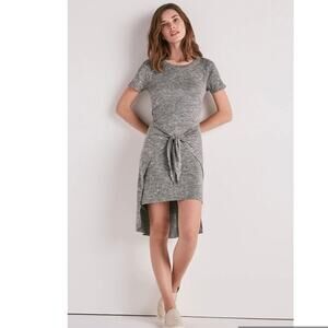 NWT Lucky Brand Tie Front Knit Dress Heather Grey Size XL